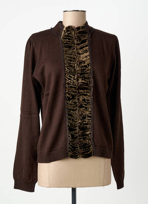 Gilet manches longues marron PAUL BRIAL femme