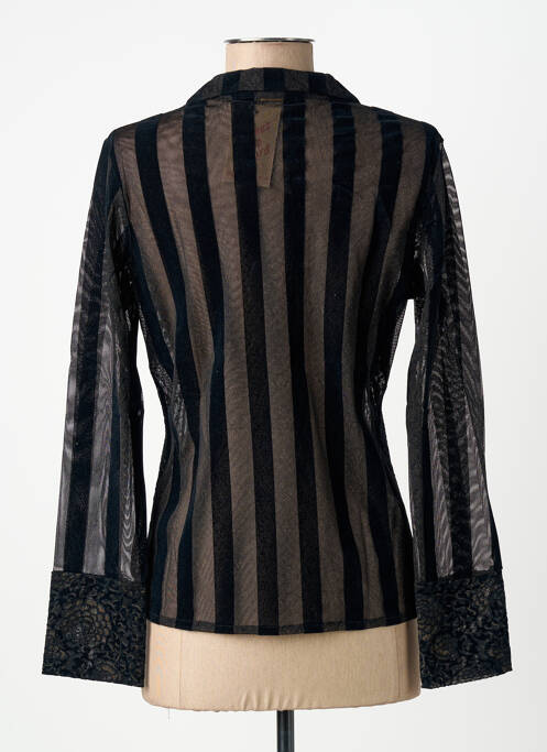 Chemisier coupe cintrée manches longues noir CARNET DE BORD femme