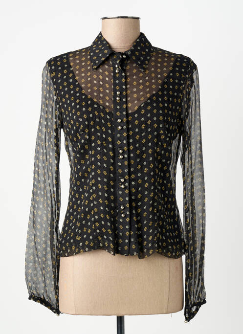 Chemisier coupe cintrée manches longues noir PAUL BRIAL femme