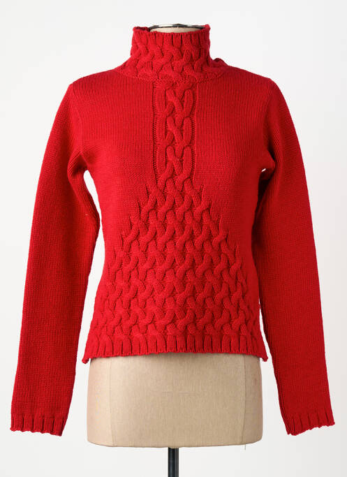 Pull col roulé rouge CARNET DE BORD femme