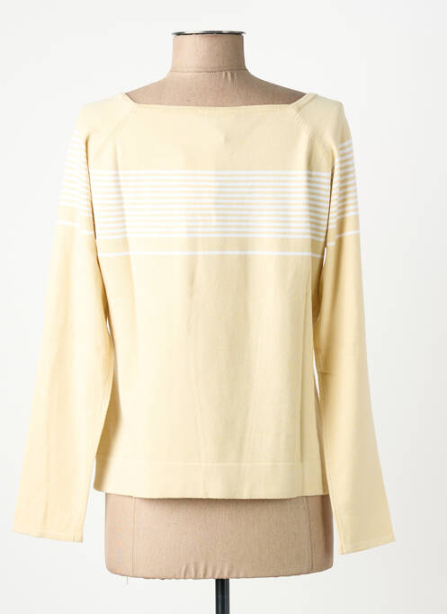 Pull coupe cintrée manches longues jaune FINETTE femme