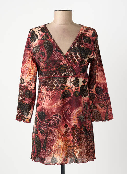 Tunique manches longues rouge FINETTE femme