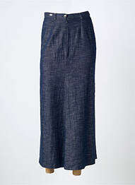 Jupe longue coupe droite bleu CARNET DE BORD femme