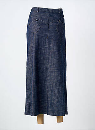 Jupe longue coupe droite bleu CARNET DE BORD femme