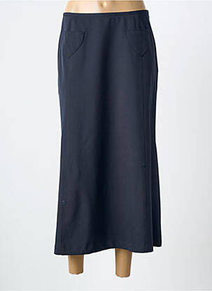 Jupe longue fermeture zip latéral bleu CARNET DE BORD femme