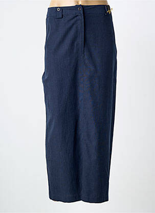 Jupe longue coupe droite bleu FEDORA femme
