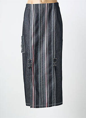 Jupe longue imprimé fantaisie gris PAUL BRIAL femme