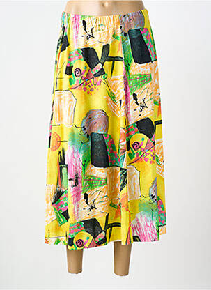 Jupe longue imprimé fantaisie jaune JEAN GIRARD femme