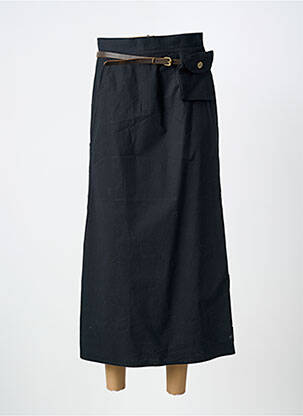 Jupe longue fermeture zippée au dos noir CARNET DE BORD femme