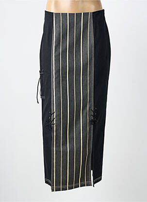 Jupe longue imprimé fantaisie noir PAULBRIAL femme