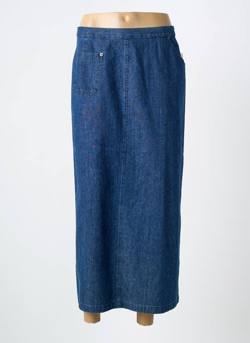 Jupe longue coupe droite bleu FEDORA femme