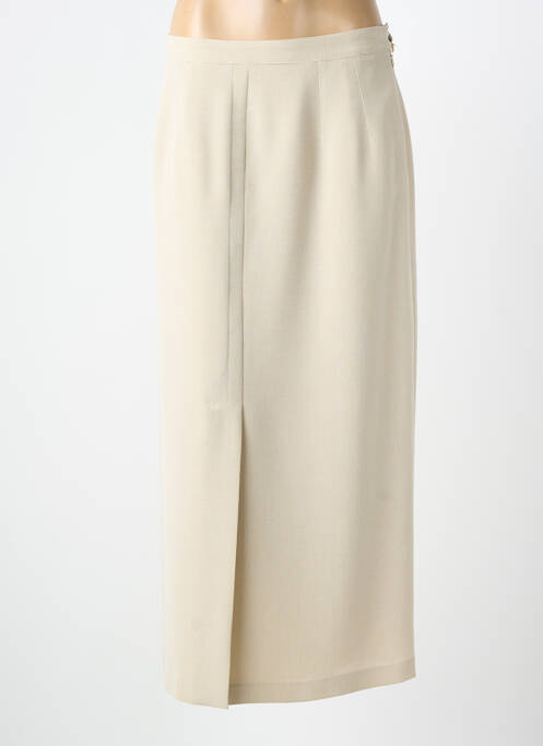 Jupe longue coupe droite beige FEDORA femme