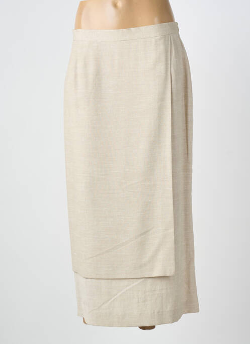 Jupe longue coupe droite beige GELCO femme