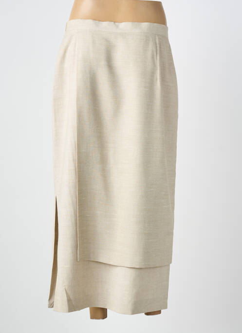 Jupe longue coupe droite beige GELCO femme