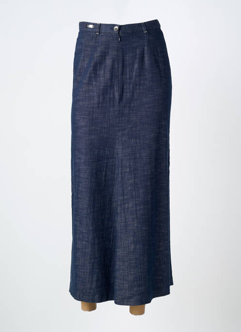 Jupe longue coupe droite bleu CARNET DE BORD femme