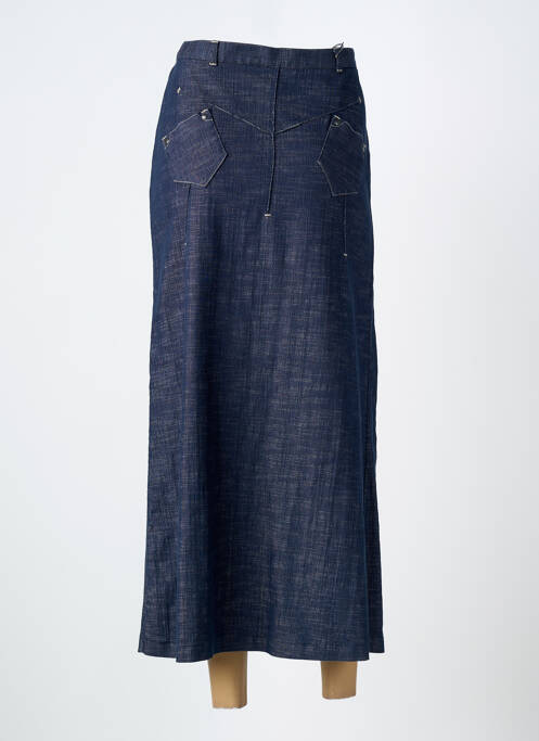 Jupe longue coupe droite bleu CARNET DE BORD femme