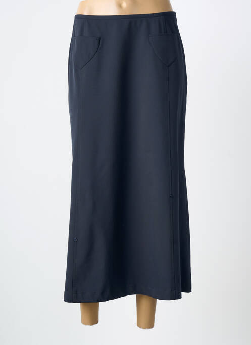 Jupe longue fermeture zip latéral bleu CARNET DE BORD femme