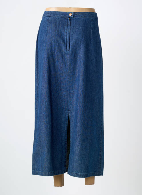 Jupe longue coupe droite bleu FEDORA femme