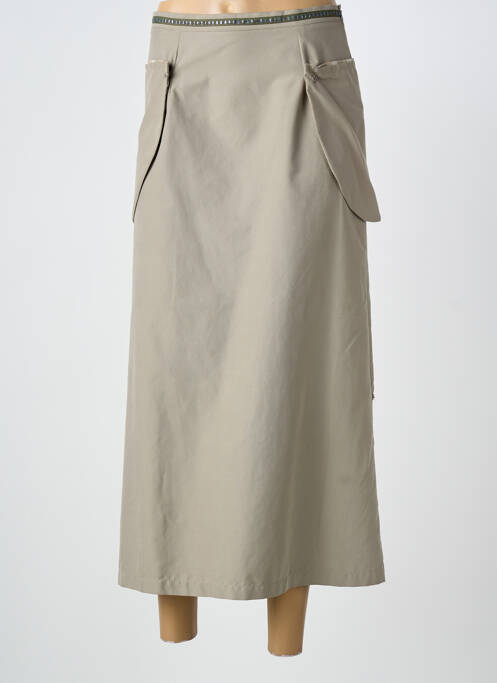 Jupe longue fermeture zip latéral gris CARNET DE BORD femme