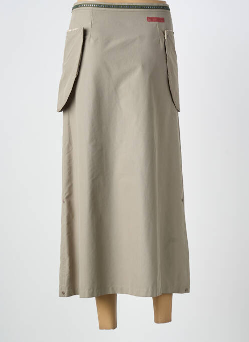 Jupe longue fermeture zip latéral gris CARNET DE BORD femme