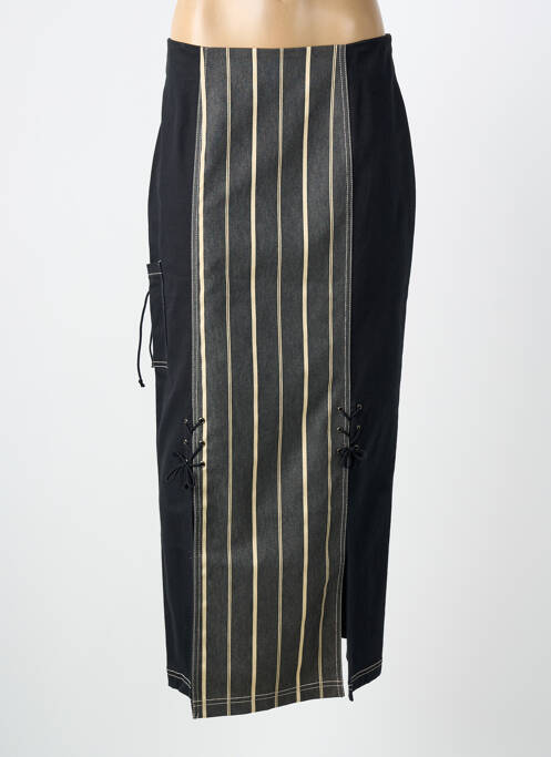 Jupe longue imprimé fantaisie noir PAULBRIAL femme