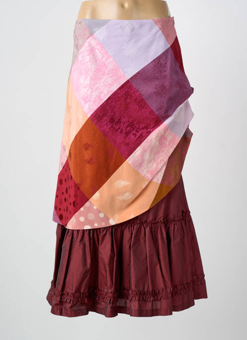 Jupe longue imprimé fantaisie rouge PAUL BRIAL femme