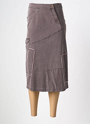 Jupe mi-longue coupe droite gris MAE MAHE femme