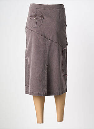 Jupe mi-longue coupe droite gris MAE MAHE femme