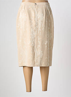 Jupe mi-longue coupe droite beige PIER BÉ femme
