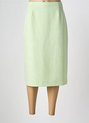 Jupe mi-longue coupe droite vert PIER BÉ femme