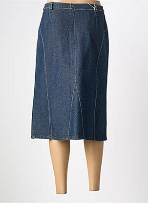 Jupe mi-longue coupe droite bleu PIER BÉ femme