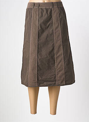 Jupe mi-longue coupe évasée marron MAE MAHE femme