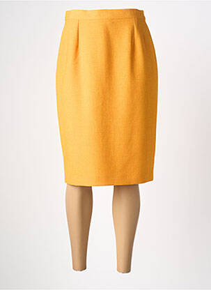 Jupe mi-longue coupe droite jaune PIER BÉ femme