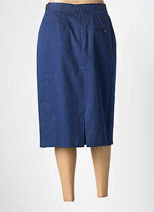 Jupe mi-longue coupe droite bleu PIER BÉ femme