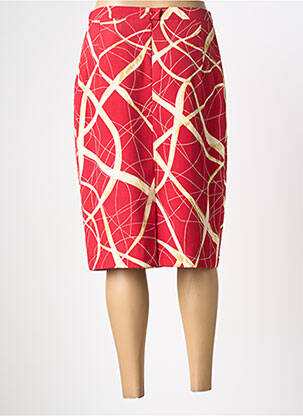 Jupe mi-longue coupe droite rouge CLAUDE DE SAIVRE femme