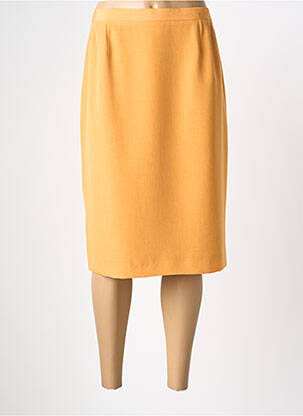 Jupe mi-longue coupe droite jaune PIER BÉ femme