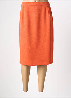 Jupe mi-longue coupe droite orange PIER BÉ femme