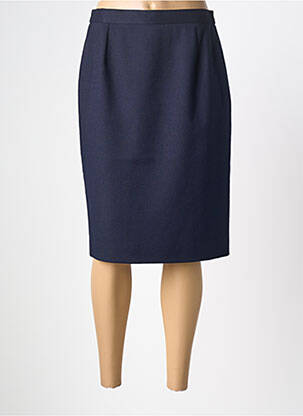 Jupe mi-longue coupe droite bleu PIER BÉ femme