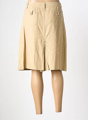 Jupe mi-longue fermeture zip latéral beige CLAUDE DE SAIVRE femme