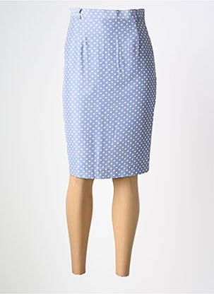 Jupe mi-longue coupe droite bleu ALTAMIRA femme