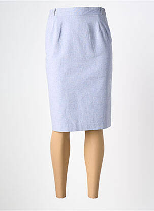 Jupe mi-longue coupe droite bleu JACQUES D'ARS femme