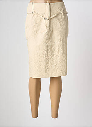 Jupe mi-longue coupe droite beige BOSCA femme