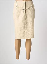 Jupe mi-longue coupe droite beige BOSCA femme