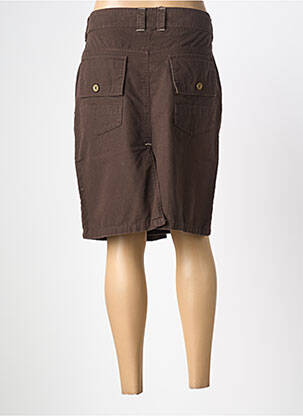Jupe mi-longue coupe droite marron MASSANA femme