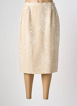 Jupe mi-longue coupe droite beige PIER BÉ femme