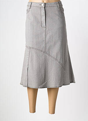 Jupe mi-longue gris CLAUDE DE SAIVRE femme