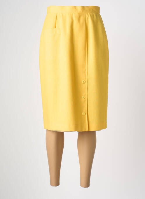 Jupe mi-longue coupe droite jaune PIER BÉ femme