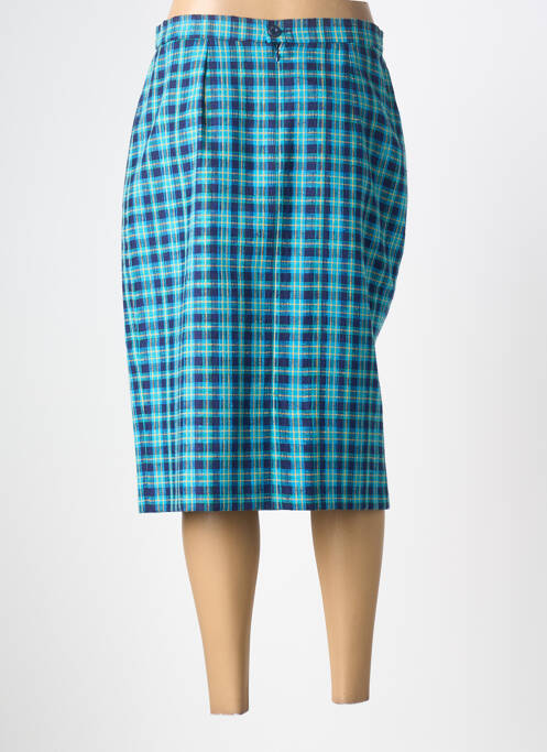 Jupe mi-longue coupe droite bleu PIER BÉ femme