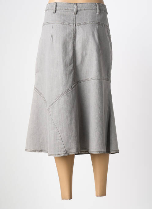 Jupe mi-longue coupe évasée gris CLAUDE DE SAIVRE femme