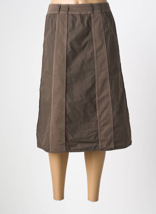 Jupe mi-longue coupe évasée marron MAE MAHE femme